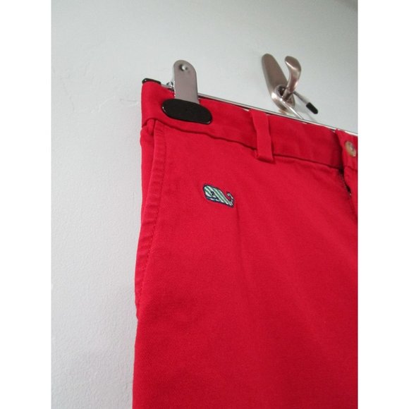 Vineyard Vines Candy Cane Strip Whale Embroidered Red Holiday Pants Boys 12 GUC - Picture 15 of 16